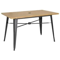 Bolero Kompletter Outdoor Tisch 120X76X76Cm Helles Holz