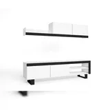 SKRAUT HOME WOHNWAND Idem weiß, schwarz, 180/40/200cm