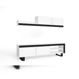 SKRAUT HOME WOHNWAND Idem weiß, schwarz, 180/40/200cm