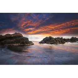 Fototapete PAPERMOON "Felsen im Meer", bunt, B:2,50m L:1,86m, Vlies, Tapeten