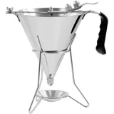 Royal Catering Fülltrichter 1,8 L Edelstahl 3 Füllspitzen Ständer mit Auffangschale