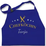 Kinderschürze Schürze Kinder Jungen Mädchen - Kochschürze - Chefköchin mit Namen I Küchenchefin I Küchen Chefin - 7-14 Jahre - Royalblau - schürze+personalisiert+mädchen kinderkochschürze - 7-13 Jahre