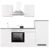 Flex-Well Küchenzeile, mit E-Geräten, 220 cm, weiß matt - weiss