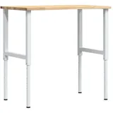vidaXL Werkbank 100x60x(71,5-98) cm Massivholz Eiche