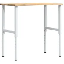 vidaXL Werkbank 100x60x71,5-98 cm Massivholz Eiche