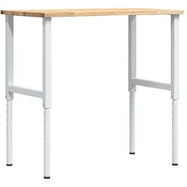 vidaXL Werkbank 100x60x71,5-98 cm Massivholz Eiche