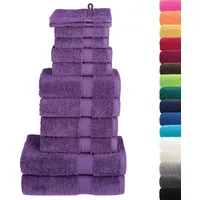 VidaXL 12-tlg. Premium-Handtuch-Set SOLUND Lila 600 g/m2, OEKO-TEX zertifiziert