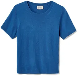 Nah/Studio Kurzarmpullover - recycelte Wolle/ Cashmere - Gr. S - blau