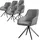 ML-Design Drehstuhl Webstoff grau 6er Set