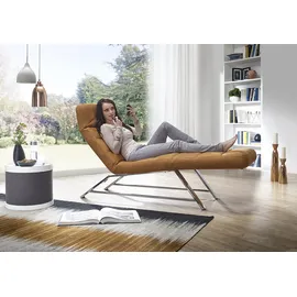 W.Schillig Relaxliege daily dreams Leder/Polyester 75 x 91 x 170 cm Gelb mit Kissen