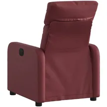 vidaXL Relaxsessel Weinrot Kunstleder 50 x 76,5 x 0 cm Rot mit Liegeposition