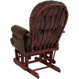 Mendler Relaxsessel HWC-C76 Cord 52 x 100 x 80 cm Braun mit Hocker