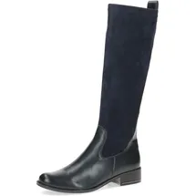CAPRICE Damen Stiefel mit Absatz Runde Spitze Blockabsatz, Blau Größe 40 1⁄2 EU - 7 UK