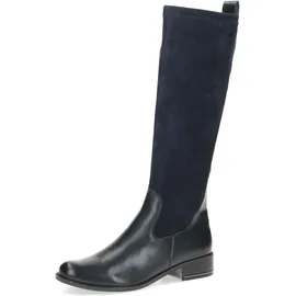 CAPRICE Damen Stiefel mit Absatz Runde Spitze Blockabsatz, Blau Größe 40 1⁄2 EU - 7 UK