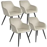 4 St. Samt creme/schwarz