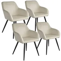 Tectake Marilyn 4 St. Samt creme/schwarz