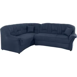 DOMO collection Ecksofa »Bahia, zeitlos und elegant, bequeme Armlehnen, L-Form« wahlweise mit Bettfunktion blau