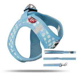 Curli Vest Geschirr Skyblue-circles M