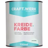 CRAFT.WERK Kreidefarbe für Möbel (750ml, arctic blue) ultramatte Chalk Paint Farbe für Holz - Möbelfarbe einfach zu verarbeiten - Möbellack auf Wasserbasis - Made in Germany