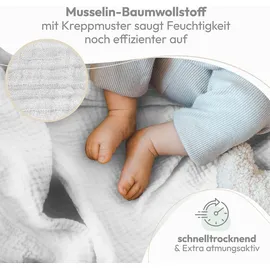 Laleni 30er Set Mulltücher Spucktücher Baby - saugstarke Mullwindeln aus Reiner Baumwolle ® Moltontücher, Musselin Tuch Baby, 70x70 cm, weiß