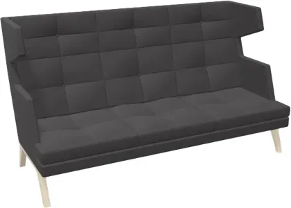 hohes 3er Sofa Ona mit Holzgestell & Seitenschalen