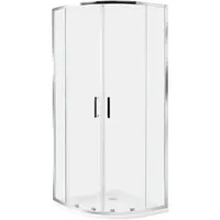 Beliani JUKATAN Duschkabine mit Schiebetür 80 x 185 cm Silber Sicherheitsglas