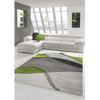 Teppich modern Teppich Wohnzimmer abstrakt in grün grau schwarz Größe 80x150 cm