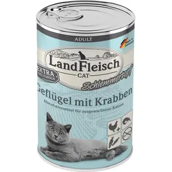 LandFleisch Katze Adult Schlemmertopf mit Geflügel & Krabben 6 x 400g
