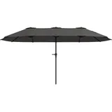 Doppelter Sonnenschirm 4 X 2,2 M Für Die Terrasse, Mit Kurbel, Wasserdicht Und Uv30+-schutz, Dunkelgrau