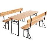 Oviala Set aus 180 cm Biertisch und Bänken mit Rückenlehne Braun - Oviala Munich - Braun
