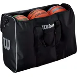 Wilson Unisex-Adult 6 Ball TRAVEL Bag Fußballtasche, Black/Silver, ONE Size