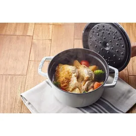 Staub Cocotte 24 cm rund weisser trüffel
