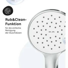 AM.PM Duschsystem ohne Armatur Regendusche Duschset ohne Thermostat mit Kopfbrause Handbrause Duschsäule für Badezimmer, Chrom