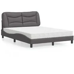 Bett mit Matratze – Grau, 120x200 cm – Modern & Komfortabel