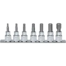 KS Tools 1/4" CHROMEplus Bit-Stecknuss-Satz Innensechskant, 7-tlg. 2,5-8 mm