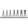 KS Tools 1/4" CHROMEplus Bit-Stecknuss-Satz Innensechskant, 7-tlg. 2,5-8 mm