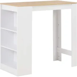 vidaXL Bartisch mit Regal 110 x 50 x 103 cm Weiß