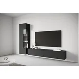 INOSIGN Wohnwand »Kenia, Vitrine Türanschlag links/rechts wechselbar« Komplett-Set, 2 Stk. tlg., schwarz