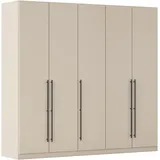 Rauch Kleiderschrank RAUCH "Drehtürenschrank Schrank Garderobe Wäscheschrank Schlafzimmer AVOLA", beige (champagner), B:226cm H:229cm T:54cm, Holzwerkstoff, Schränke, Kleiderschrank, mit hochwertigen Stangengriffen in Schwarz aus Metall MADE IN GERMANY,