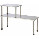 Edelstahl Küchenregal Für Die Arbeitsplatte - 45 X 31 Cm - Küchen Organizer Mit 2 Etagen - Gewürzregal Standregal Küchengestell Klein 2 Ablagen Mini Regal Für Küche