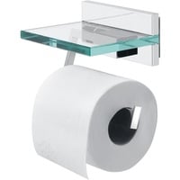 Tiger Safira Toilettenpapierhalter mit praktischer Glas-Ablage, chrom