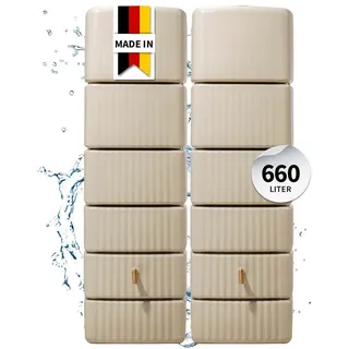 Slim Wandtank Set 2 x 330 l inkl. Verbinder sandbeige