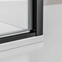 nextrend - gmbh Bernstein NT606 Flex Eckdusche mit Drehtür rechts 80 x 120 cm Schwarz matt Klarglas 6 mm