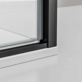 nextrend - gmbh Bernstein NT606 Flex Eckdusche mit Drehtür rechts 80 x 120 cm Schwarz matt Klarglas 6 mm