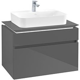 Villeroy & Boch Legato Waschtischunterschrank B754L0FP 80x55x50cm, mit LED-Beleuchtung, Glossy Grey