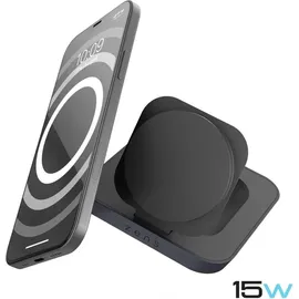 Zen ZENS Nightstand Charger - Kabelloses Ladegerät + AC-Netzteil - 15 Watt, - Apple Fast Charge - Schwarz