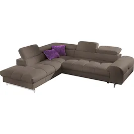 Cotta Eckcouch Kunstleder 2-Sitzer Braun