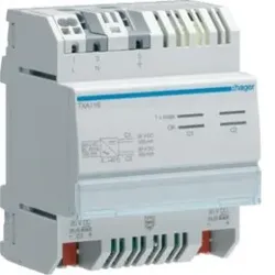 Hager TXA116 Spannungsversorgung KNX mit 2 Ausgängen inkl. 2 Drosseln, 2x320mA.Spannungsversorgung zur Erzeugung der notwendigen Systemspannung.