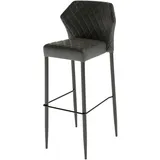 Essentials Louis Barhocker Schwarz, kunstleder gepolstert, feuerhemmend, 50x47x105cm (BxTxH), 52103