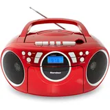 Karcher RR 5042 tragbares Radio mit CD-Player und Kassettenspieler (Batterie-/Netzbetrieb, AUX-In)